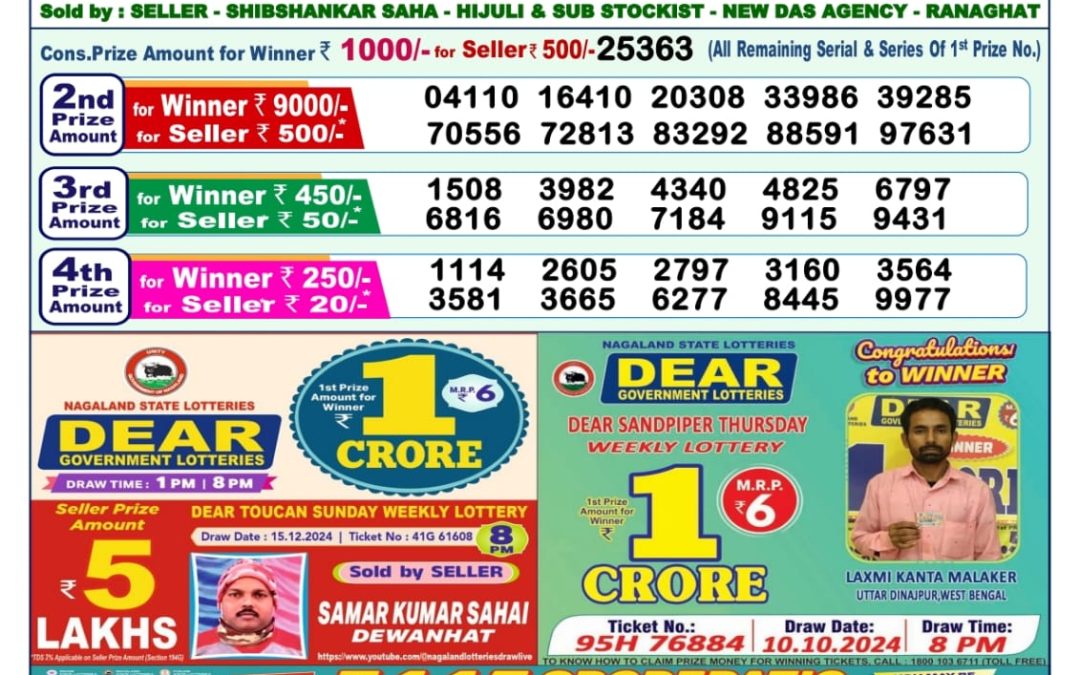 Lottery Sambad Today 27.12.24 1PM